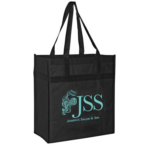 Custom Logo Heavy Duty Non-Woven Grocery Tote Bag w/Insert (13"x7"x14") - Screen Print - Y2KL13714-SP